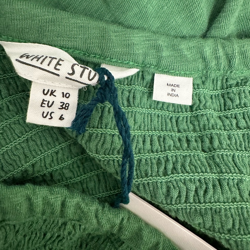 WHITE STUFF Green Maxi Skirt Convertible Dress Marissa Broderie Women Sz 6 $144 - Picture 12 of 13